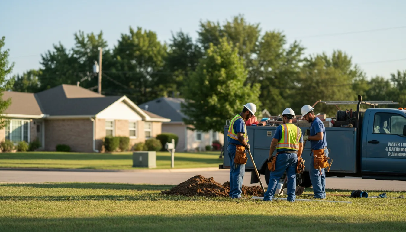 Residential water line and bathroom plumbing service in Freelandville, IN